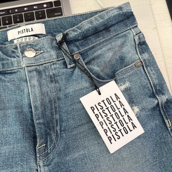 Pistola Denim Monroe Cropped Cigarette Blue Jeans 27 - Picture 2 of 7
